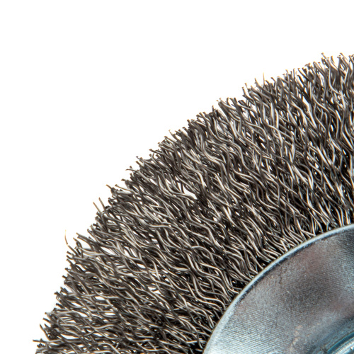 Щетка для УШМ, 100 мм, "Тарелка", витая нержавеющая проволока 0.3 мм, М14 Denzel по ценам производителя в Москве с доставкой по всей России