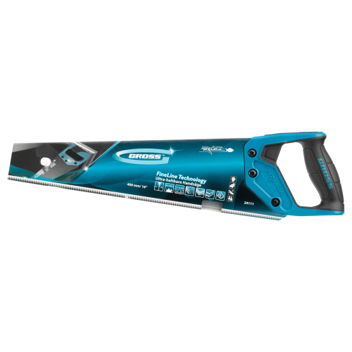 Ножовка по дереву "Piranha", 400 мм, 11-12 TPI, зуб-3D, каленый зуб, тефлоновое покрытие полотна, двухкомпонентная рукоятка Gross по ценам производителя в Москве с доставкой по всей России