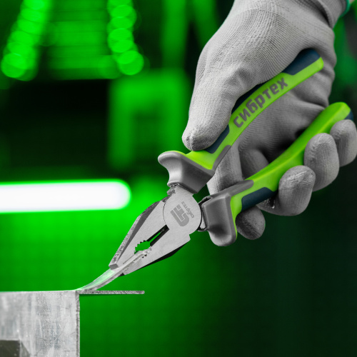 Плоскогубцы комбинированные, 200 мм, фосфатирование, трехкомпонентные рукоятки Сибртех по ценам производителя в Москве с доставкой по всей России