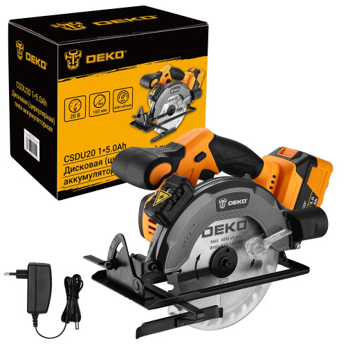 Дисковая (циркулярная) пила аккумуляторная DEKO CSDU20, 20В, 165мм, 1x5.0Ач по ценам производителя в Москве с доставкой по всей России