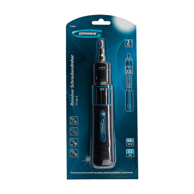 Отвертка реверсивная с револьверным механизмом, 11 шт, сталь S2 Gross по ценам производителя в Москве с доставкой по всей России