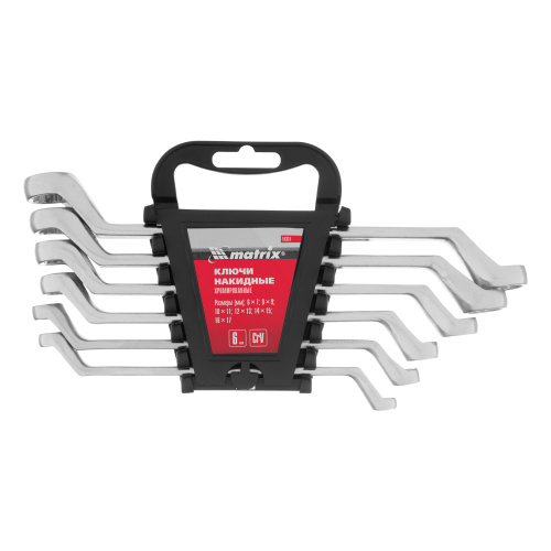 Набор ключей накидных, 6-17 мм, CR-V, 6 шт, полированный хром Matrix по ценам производителя в Москве с доставкой по всей России