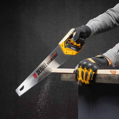 Ножовка по дереву, 400 мм, 9 TPI, зуб 3D, двухкомпонентная рукоятка Denzel по ценам производителя в Москве с доставкой по всей России