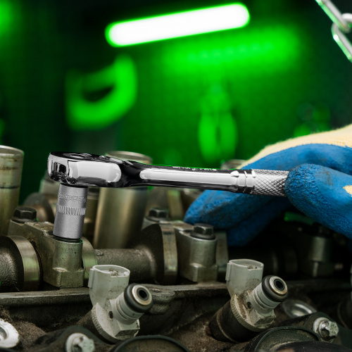 Ключ-трещотка 1/4", 45 зубьев, цельнометаллический, с быстрым сбросом, CrV, хром Сибртех по ценам производителя в Москве с доставкой по всей России