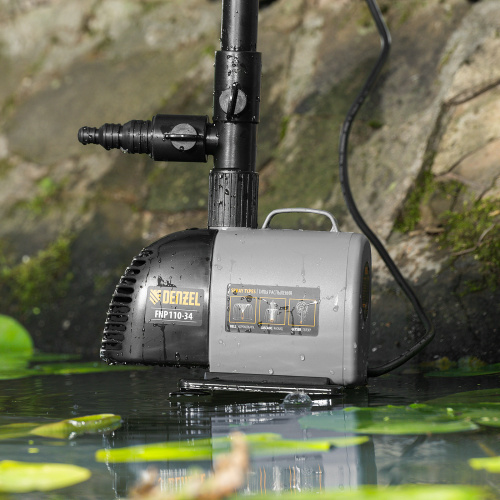 Насос фонтанный FNP110-34, 112 Вт, подъем 3,4 м, 3400 л/ч, колокольчик/каскад/гейзер Denzel по ценам производителя в Москве с доставкой по всей России