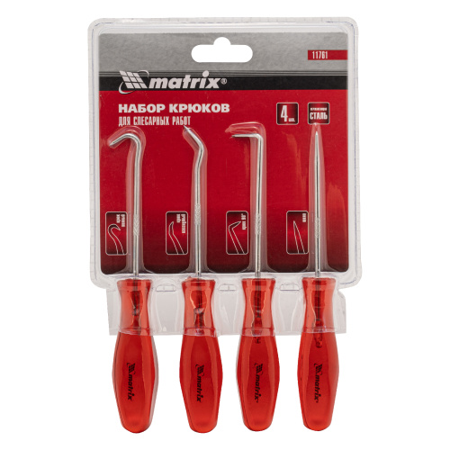 Набор крюков для слесарных работ, 4 шт Matrix по ценам производителя в Москве с доставкой по всей России