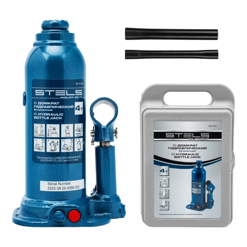 Домкрат гидравлический бутылочный, 4 т, h подъема 188-363 мм, в пластиковом кейсе Stels по ценам производителя в Москве с доставкой по всей России