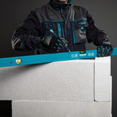 Уровень алюминиевый усиленный, 1200 мм, 3 глазка Gross по ценам производителя в Москве с доставкой по всей России