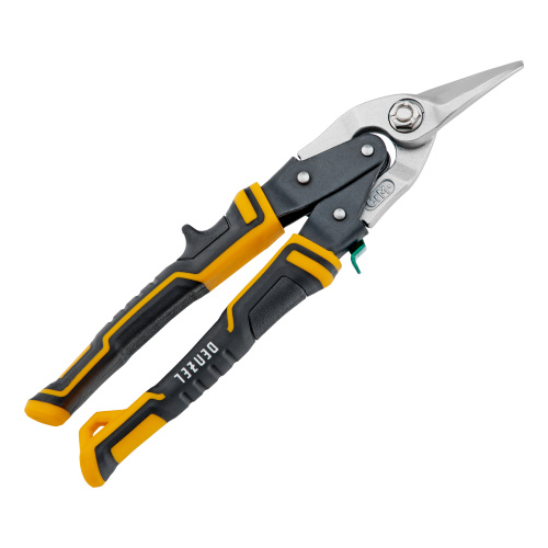 Ножницы по металлу, 270 мм, прямой и правый рез, сталь-СrMo, трехкомпонентные рукоятки Denzel по ценам производителя в Москве с доставкой по всей России