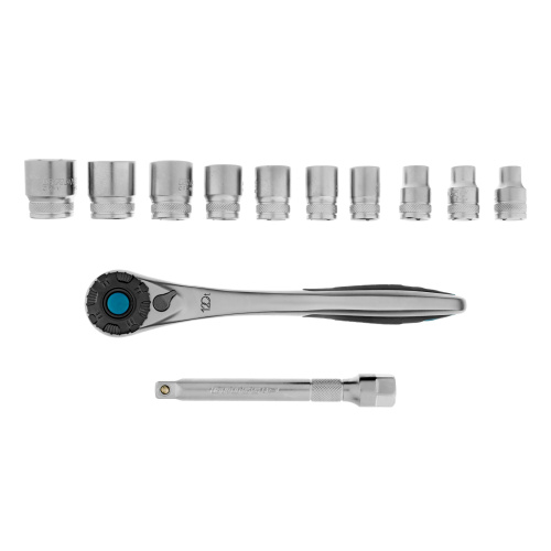 Набор торцевых головок, трещотка 120 зубьев, 3/8", CrV, 12 предметов Gross по ценам производителя в Москве с доставкой по всей России