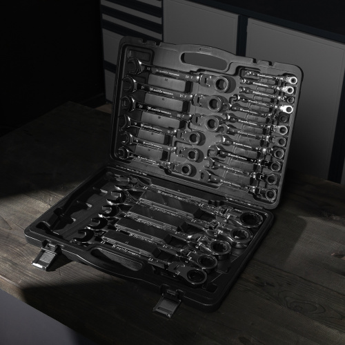 Набор ключей комбинированных, трещоточных шарнирных 22 шт. Matrix по ценам производителя в Москве с доставкой по всей России