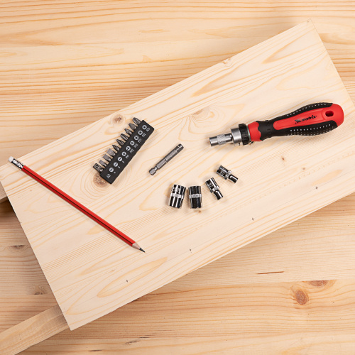 Отвертка реверсивная с набором бит и насадок торцевых, CrV, 1/4, 16 шт Matrix по ценам производителя в Москве с доставкой по всей России