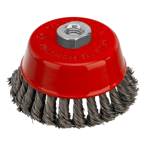 Щетка для УШМ, 100 мм, М14, "чашка", крученая проволока 0.5 мм Matrix по ценам производителя в Москве с доставкой по всей России