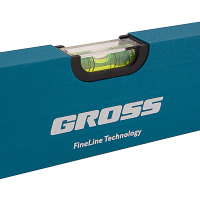 Уровень алюминиевый, 400 мм, усиленный с ударопрочными заглушками, 3 глазка Gross по ценам производителя в Москве с доставкой по всей России