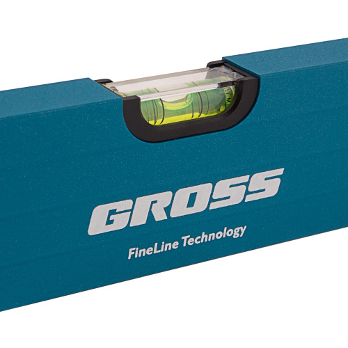 Уровень алюминиевый, 400 мм, усиленный с ударопрочными заглушками, 3 глазка Gross по ценам производителя в Москве с доставкой по всей России