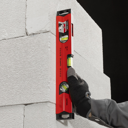 Уровень алюминиевый магнитный, 400 мм, фрезерованный, 3 глазка (1 зеркальный) усиленный Matrix по ценам производителя в Москве с доставкой по всей России