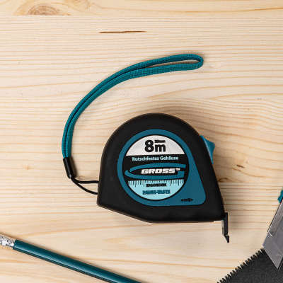 Рулетка "Ergonomisch",8 м x 25 мм,магнитный обрезиненный зацеп Gross купить в Москве с доставкой по всей России | ProtosMarket.ru