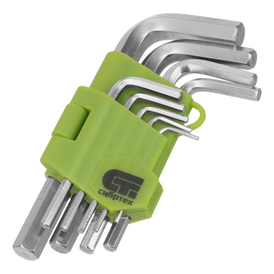 Набор ключей имбусовых HEX, 1.5-10 мм, 45x, закаленные, 9 шт, короткие, никель Сибртех по ценам производителя в Москве с доставкой по всей России