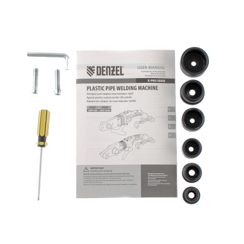 Аппарат для сварки пластиковых труб DWP-800, Х-Pro, 800 Вт, 300 град, комплект насадок, 20-32 мм Denzel по ценам производителя в Москве с доставкой по всей России