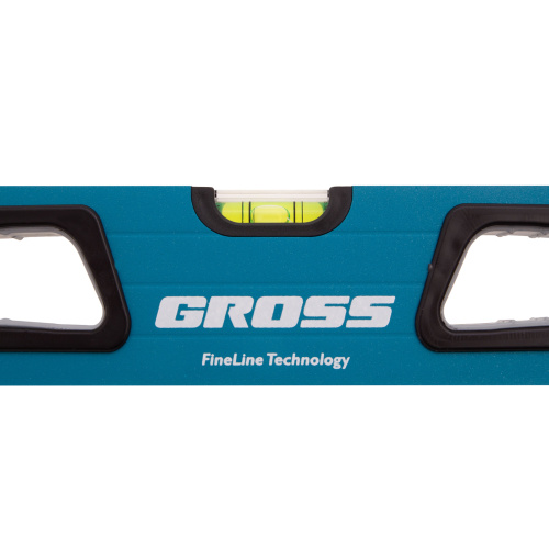 Уровень алюминиевый, 600 мм, усиленный с ударопрочными заглушками, рукоятки, 3 глазка Gross по ценам производителя в Москве с доставкой по всей России