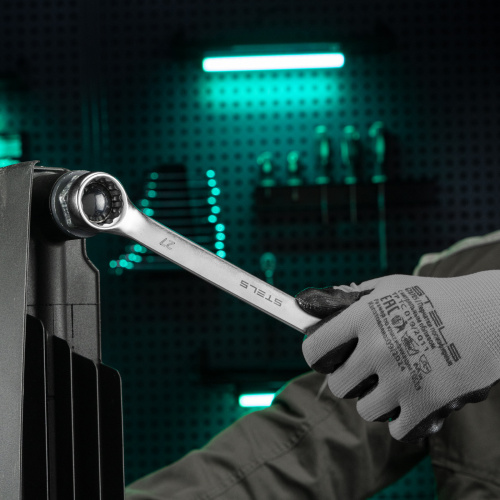 Ключ комбинированный, 27 мм, CrV, матовый хром Stels по ценам производителя в Москве с доставкой по всей России