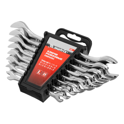 Набор ключей рожковых 8 шт, 6-22мм, CrV, Elliptical, зеркальное хромирование Matrix по ценам производителя в Москве с доставкой по всей России