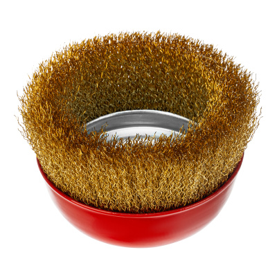 Щетка для УШМ, 125 мм, М14, "чашка", латунированная витая проволока Matrix по ценам производителя в Москве с доставкой по всей России