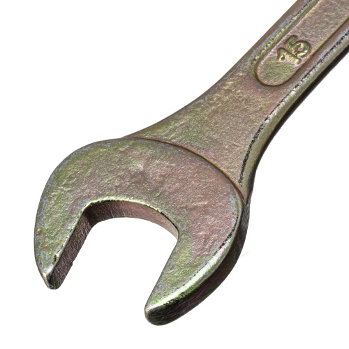 Ключ рожковый, 14 х 15 мм, желтый цинк Сибртех по ценам производителя в Москве с доставкой по всей России