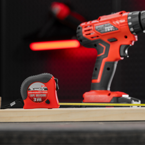 Рулетка Double fixation,3 м х 16 мм,обрезиненный корпус,двойная плавная фиксация Matrix по ценам производителя в Москве с доставкой по всей России