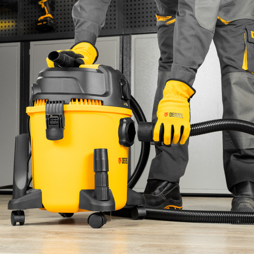 Пылесос строительный RVC20, 1400 Вт, бак 20 л, шланг 3 м, розетка с автосинхр. Denzel по ценам производителя в Москве с доставкой по всей России