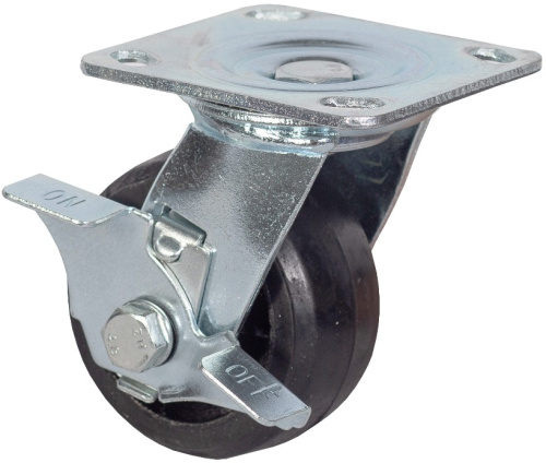 Колесо большегрузное поворотное с тормозом обрезиненное 200 мм - SCdb 80 по ценам производителя в Москве с доставкой по всей России