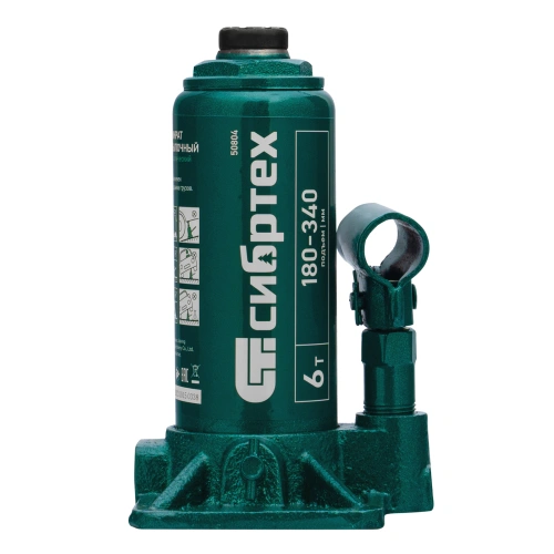 Домкрат гидравлический бутылочный, 6 т, 180-340 мм Сибртех по ценам производителя в Москве с доставкой по всей России
