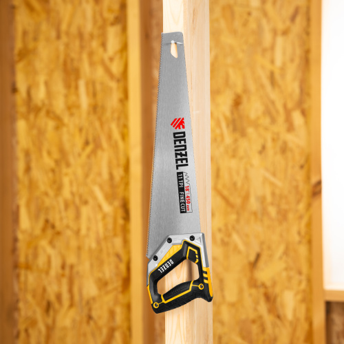 Ножовка по дереву, 450 мм, 11 TPI, зуб 3D, металлопластиковая рукоятка Denzel по ценам производителя в Москве с доставкой по всей России