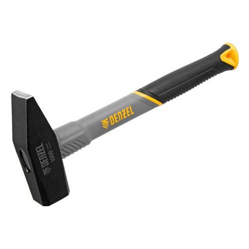 Молоток слесарный, 1000 г, кованый, фибергласовая рукоятка c TPR покрытием Denzel по ценам производителя в Москве с доставкой по всей России