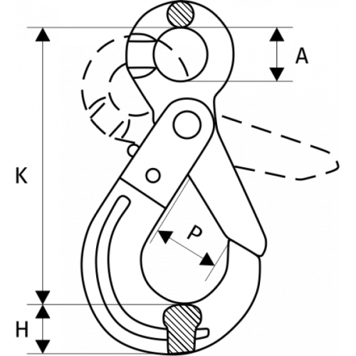 Крюк самозакрывающийся  8т, размер 16 - 8 по ценам производителя в Москве с доставкой по всей России