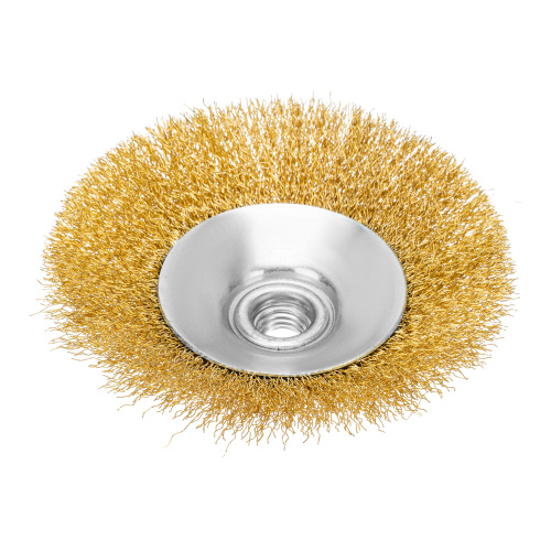 Щетка для УШМ, 125 мм, "Тарелка", витая нержавеющая проволока 0.3 мм, М14 Denzel по ценам производителя в Москве с доставкой по всей России
