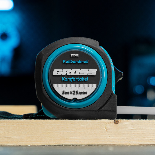 Рулетка Komfortabel 5 м х 25 мм,обрезиненный корпус Gross по ценам производителя в Москве с доставкой по всей России
