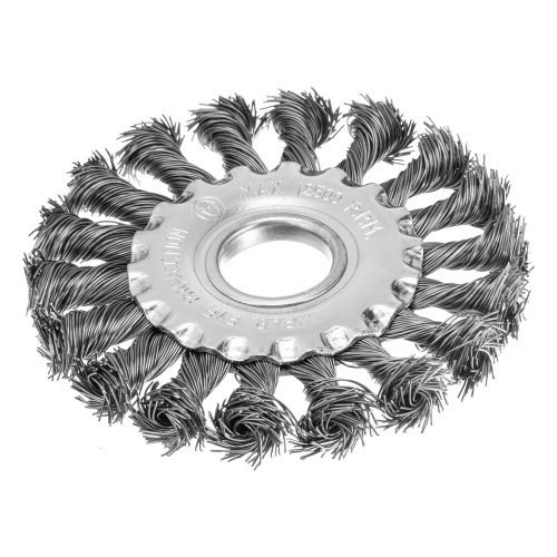 Щетка для УШМ 100 мм, посадка 22.2 мм, плоская, крученая проволока 0.5 мм Matrix по ценам производителя в Москве с доставкой по всей России