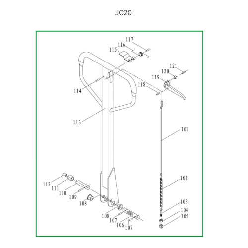 Ручка  в сборе для гидравлических тележек JC20 по ценам производителя в Москве с доставкой по всей России