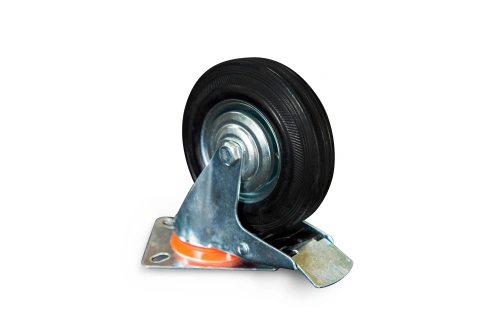 Колесо поворотное резина SRCLb 55 125 мм с тормозом (N) по ценам производителя в Москве с доставкой по всей России