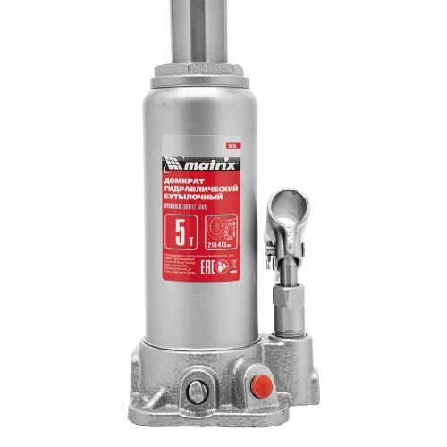 Домкрат гидравлический бутылочный, 5 т, высота подъема 216-413 мм, в пластиковый кейсе Matrix по ценам производителя в Москве с доставкой по всей России