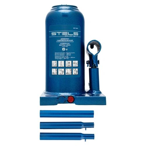 Домкрат гидравлический бутылочный телескопический, 6 т, h подъема 190-480 мм Stels по ценам производителя в Москве с доставкой по всей России