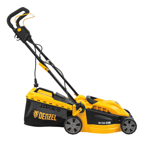 Газонокосилка электрическая GM-1600, 1600 Вт, ширина 36 см, 3 уровя, травосборник 35 л. Denzel по ценам производителя в Москве с доставкой по всей России