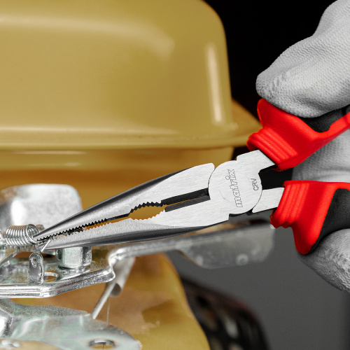 Длинногубцы прямые, 180 мм, хром-ванадий, двухкомпонентные рукоятки Matrix по ценам производителя в Москве с доставкой по всей России