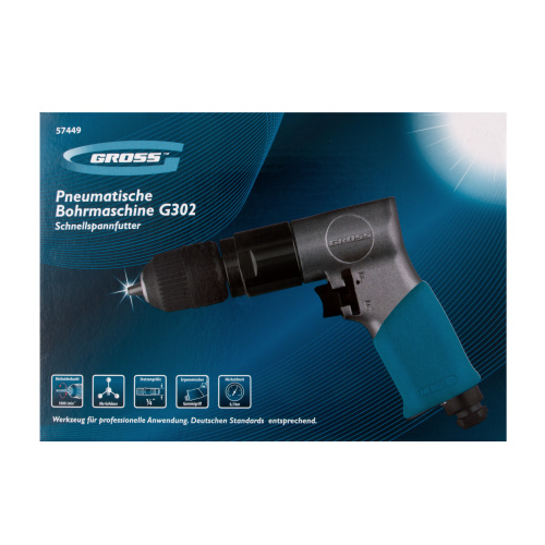 Дрель пневматическая G302, 3/8, 1800 об/мин, патрон 10 мм Gross по ценам производителя в Москве с доставкой по всей России