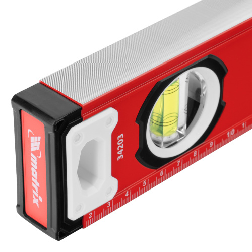 Уровень алюминиевый, фрезерованный, 3 глазка, рукоятки, 1000 мм Matrix по ценам производителя в Москве с доставкой по всей России