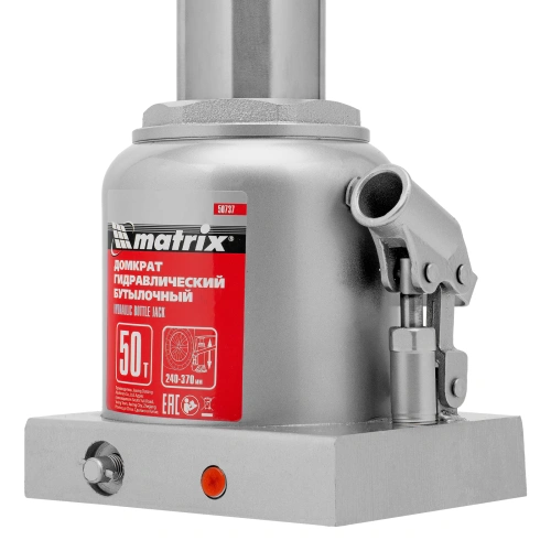 Домкрат гидравлический бутылочный, 50 т, высота подъема 240-370 мм Matrix по ценам производителя в Москве с доставкой по всей России