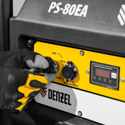 Генератор бензиновый PS 80 EA, 8.0 кВт, 230 В, 25 л, коннектор автоматики, электростартер Denzel по ценам производителя в Москве с доставкой по всей России
