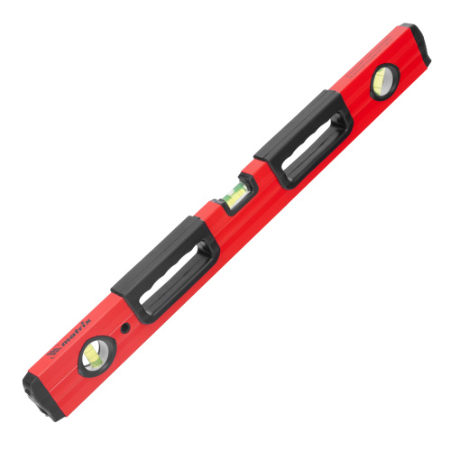 Уровень алюминиевый, 600 мм, фрезерованный, 3 глазка, две эргономичные ручки Matrix по ценам производителя в Москве с доставкой по всей России