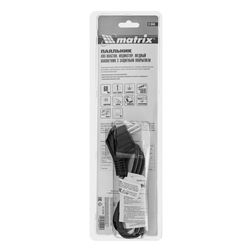 Паяльник, пластик ABS, класс защиты 1, индикатор, медный наконечник с долговечным покрытием, 220 В, 60 W Matrix по ценам производителя в Москве с доставкой по всей России